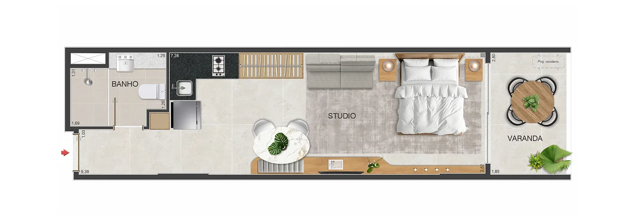 Planta Studio - STUDIO 202 A 802