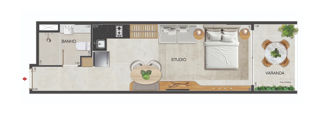 Planta Studio - STUDIO 203 A 803