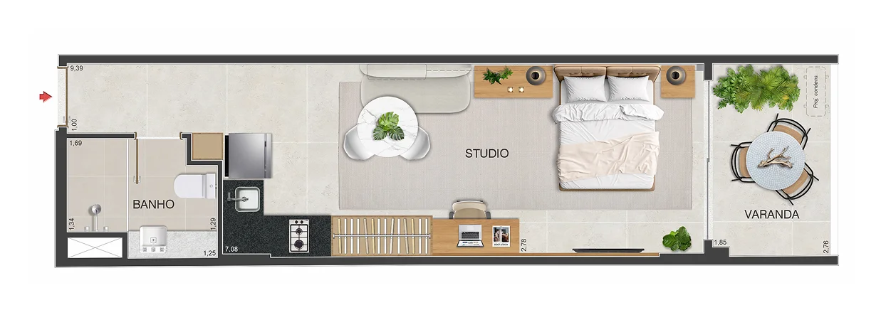 Planta Studio - STUDIO 204 A 804